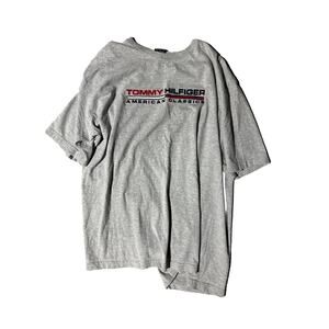 Vintage Tommy Hilfiger American Classics Logo Gray T-Shirt Adult Size Large XL